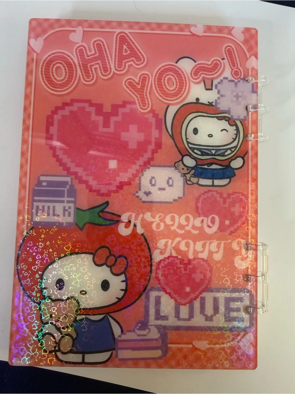 Hello Kitty Pink and Red Shaker Notebook A5